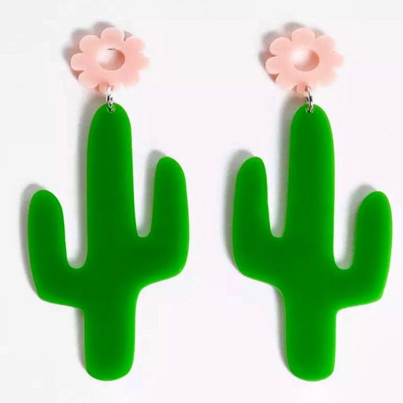 Earrings Cactus Acrylic Jewelry! - Picture 1 of 3